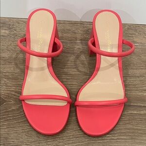 Gianvito Rossi Coral Heeled Sandals